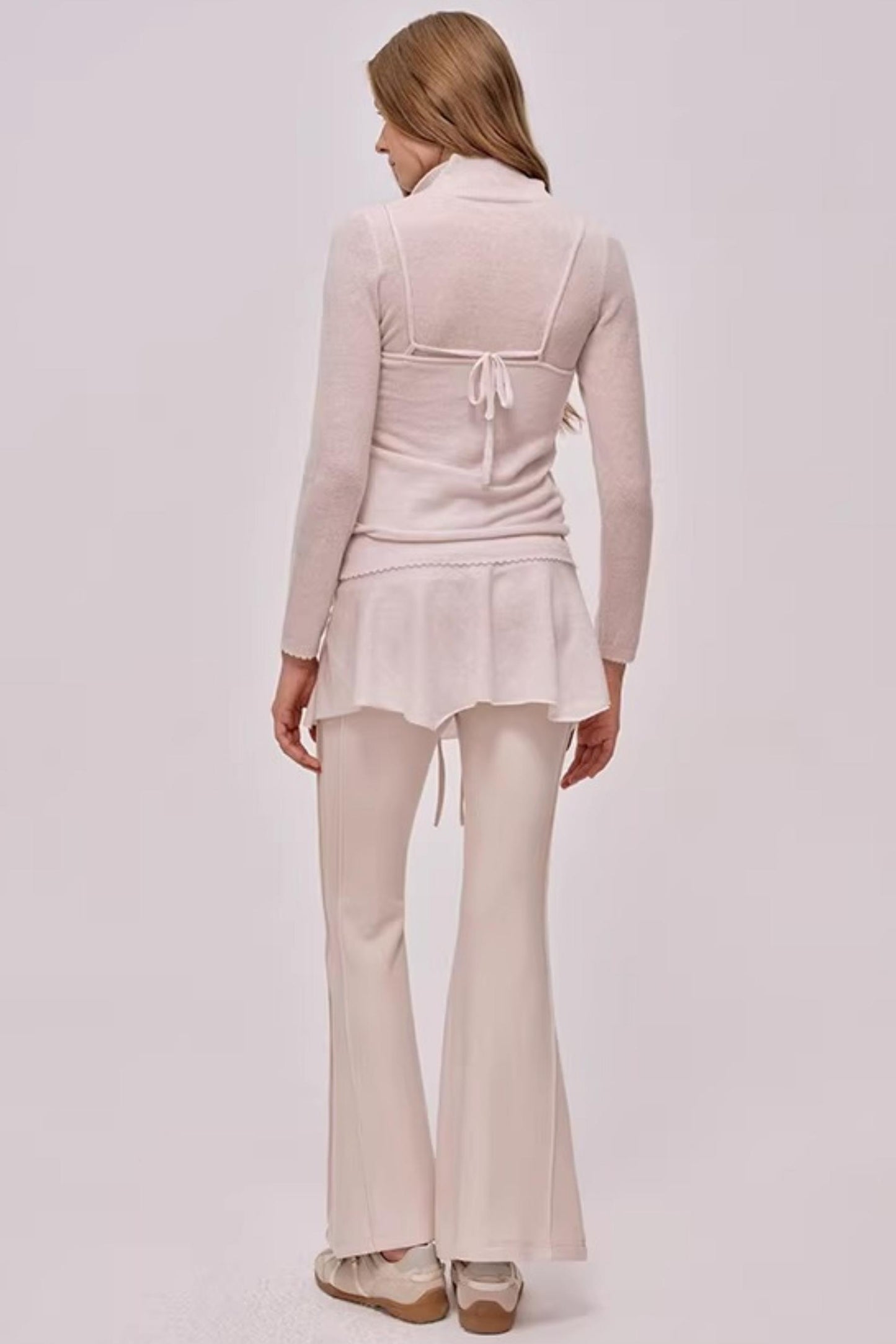 High-Waisted Drawstring Flared Pants