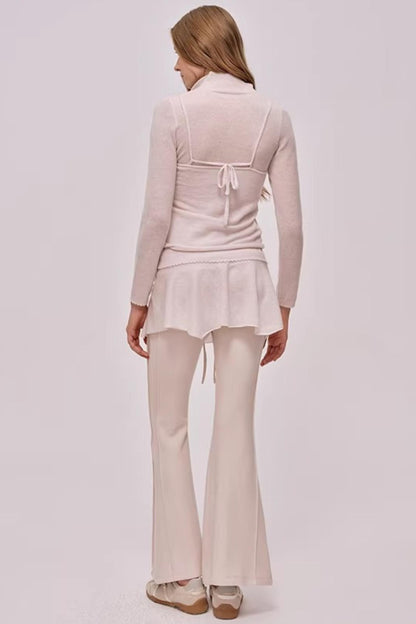 High-Waisted Drawstring Flared Pants