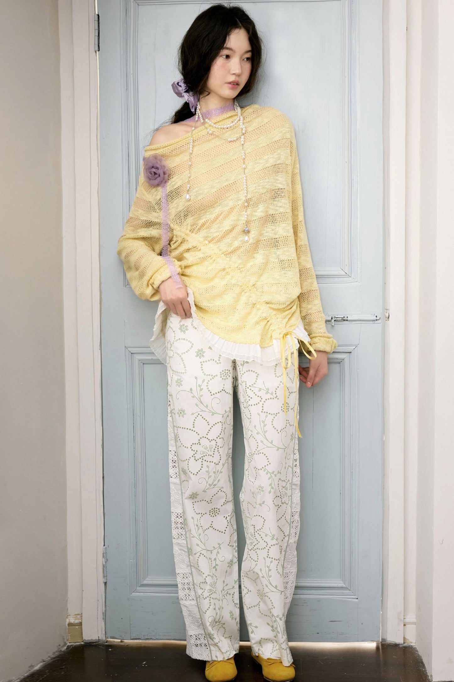 Yellow Knit Swing Top