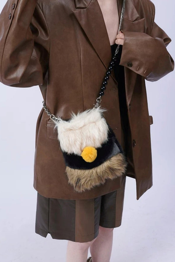 Wild Furry Color-Block Bag