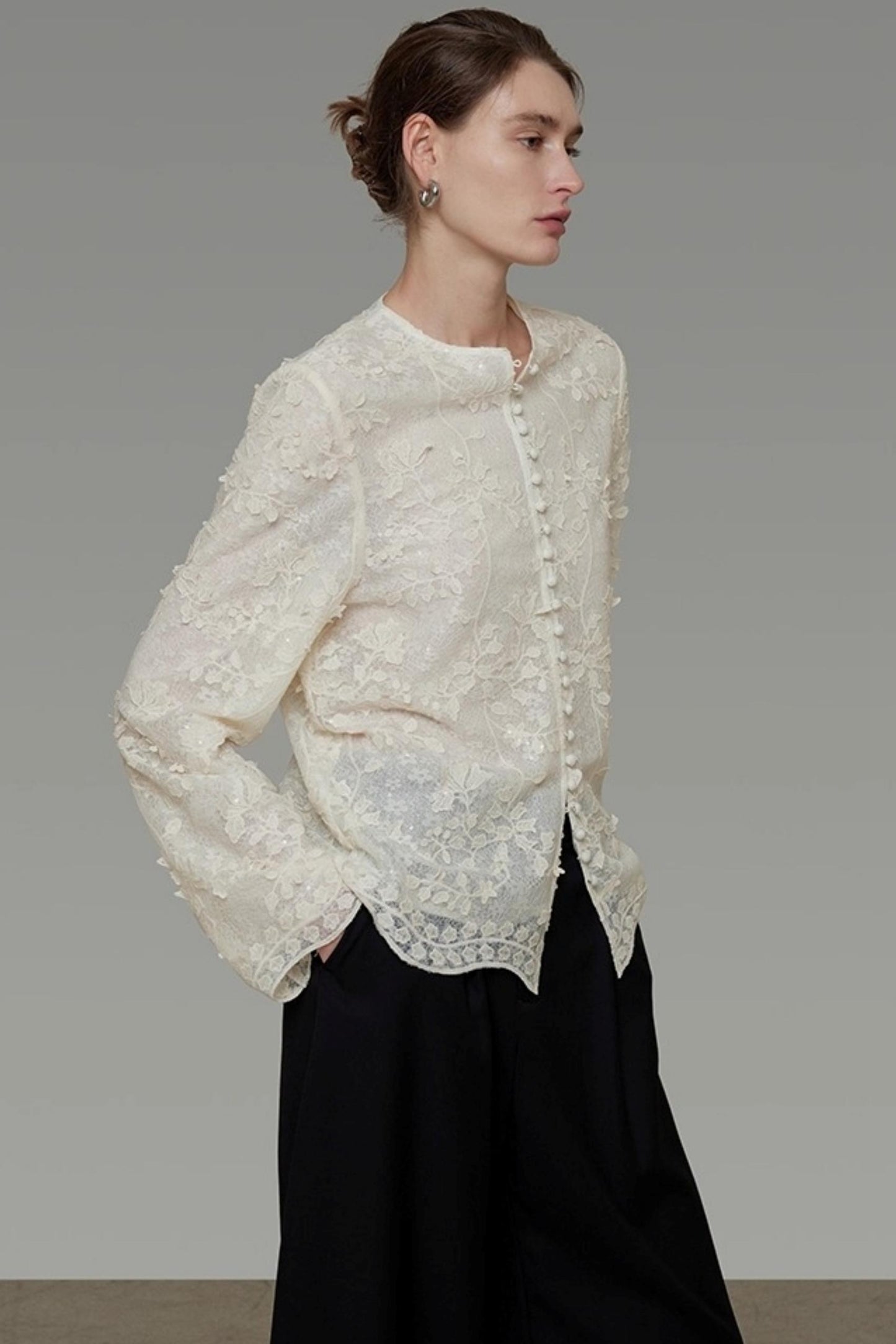 Three-Dimensional Jacquard Slimming Shirt