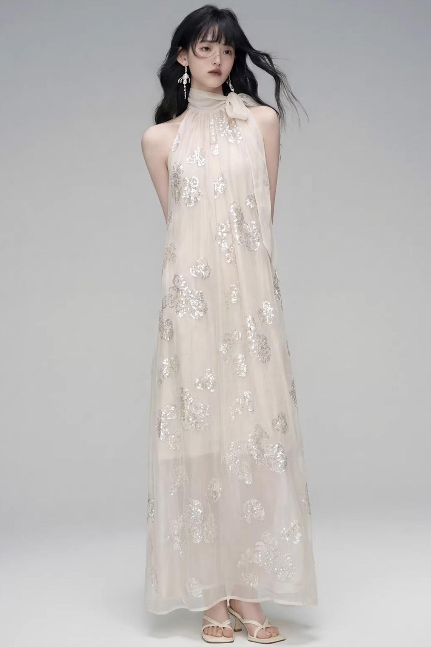 Gilt Shadow Halter Dress