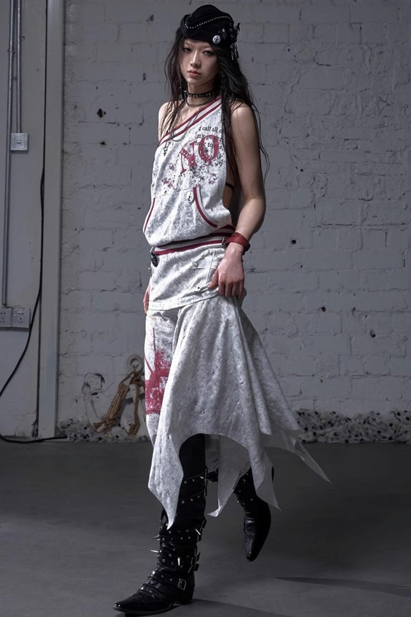 Detachable Hem Punk Corset Dress