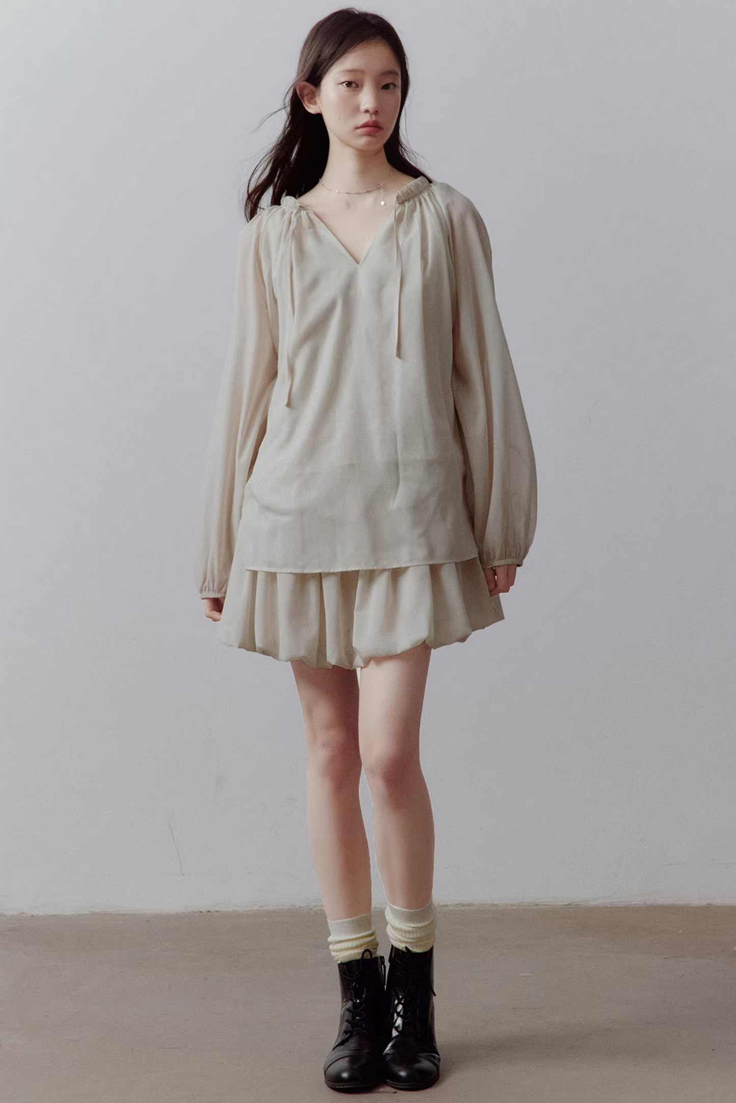 Apricot Gray Bud Dress