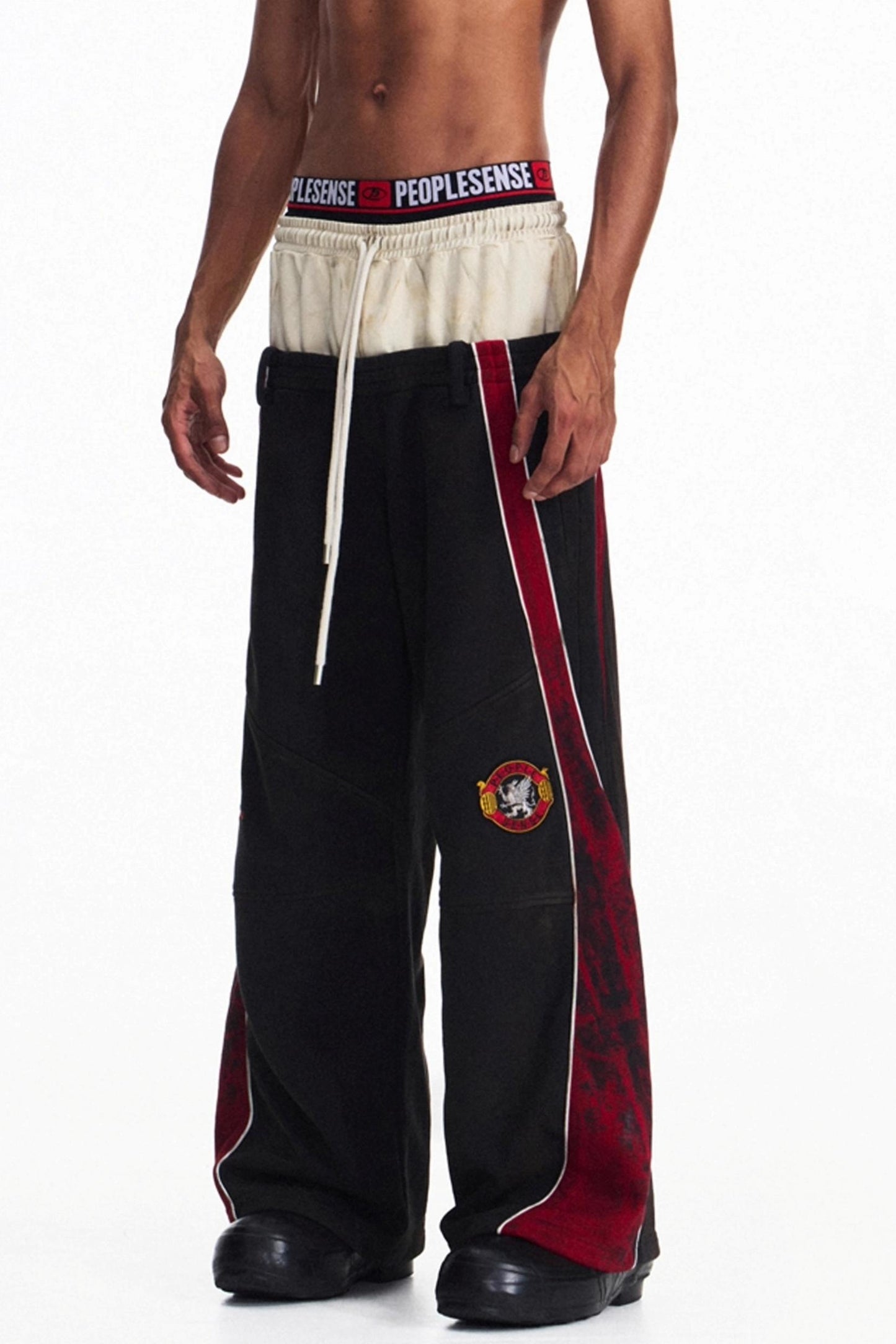 Racing Contrast Wide-Leg Trousers