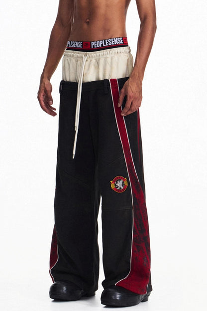 Racing Contrast Wide-Leg Trousers