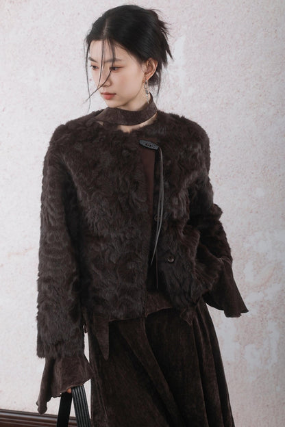 Winter Velvet Top Skirt Set-Up