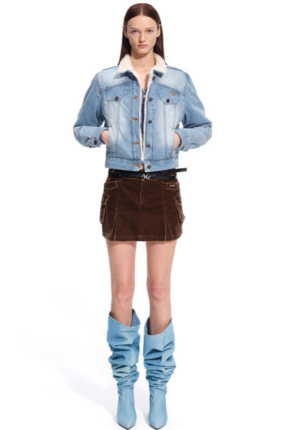 Low-Waisted Hip-Hugging Denim Skirt