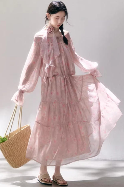 Misty Rose Off-Shoulder Dress