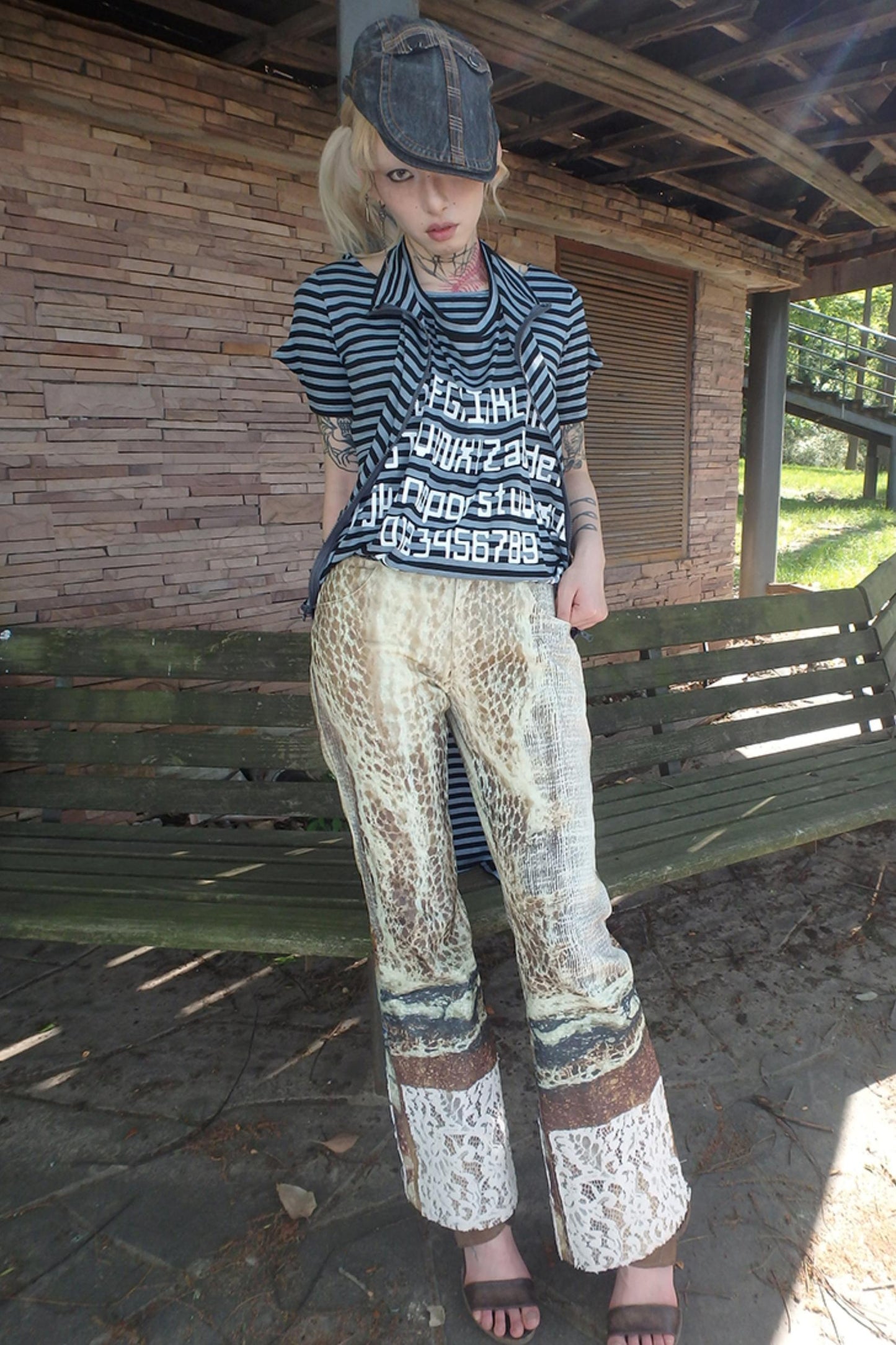 Spiderweb Patchwork Micro Pants