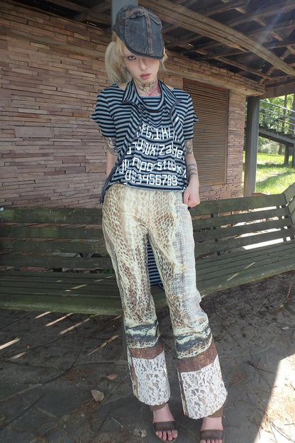 Spiderweb Patchwork Micro Pants