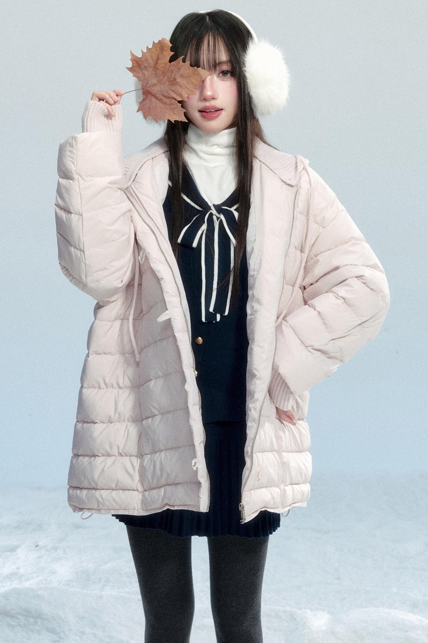 Navy Collar Knit Top Set-Up