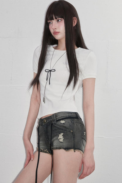 Solid Shoulder Hot Drill T-Shirt