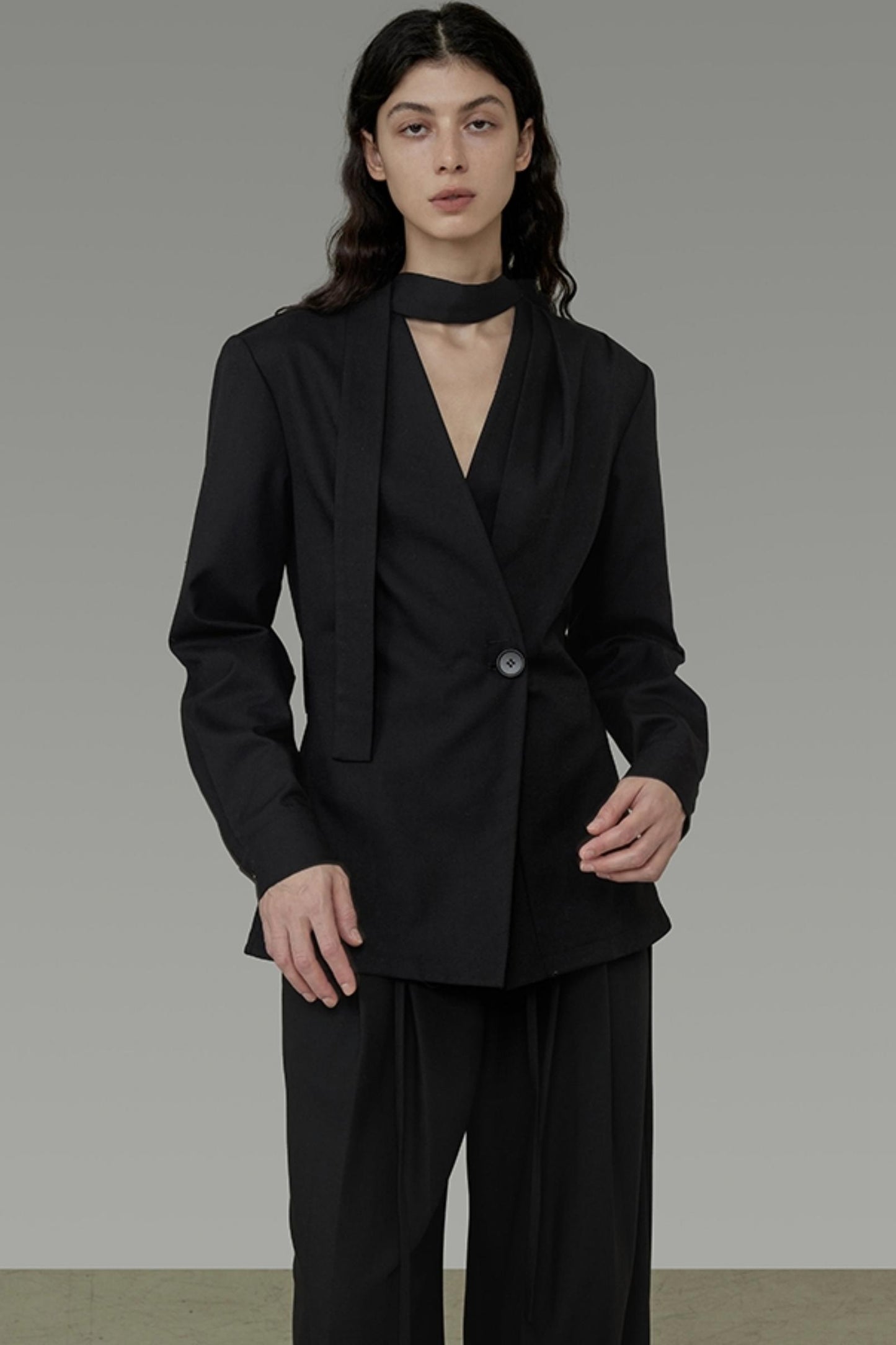 Modern V-Neck Tailored Blazer