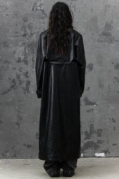 Dark Silhouette Leather Coat