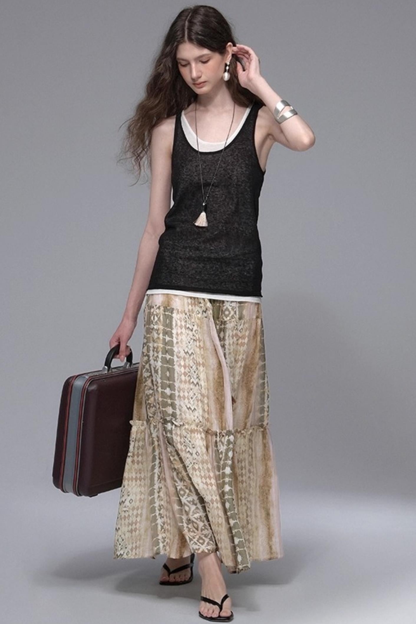 Tri-Color Linen Vest