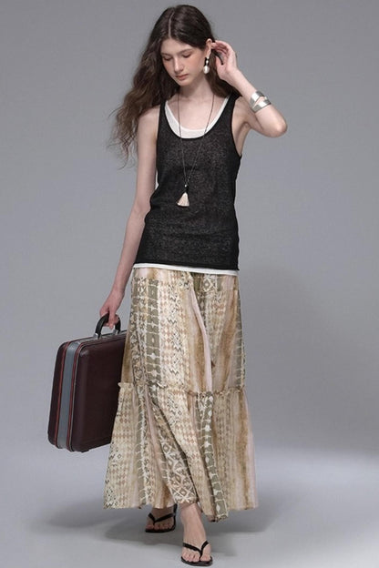 Tri-Color Linen Vest