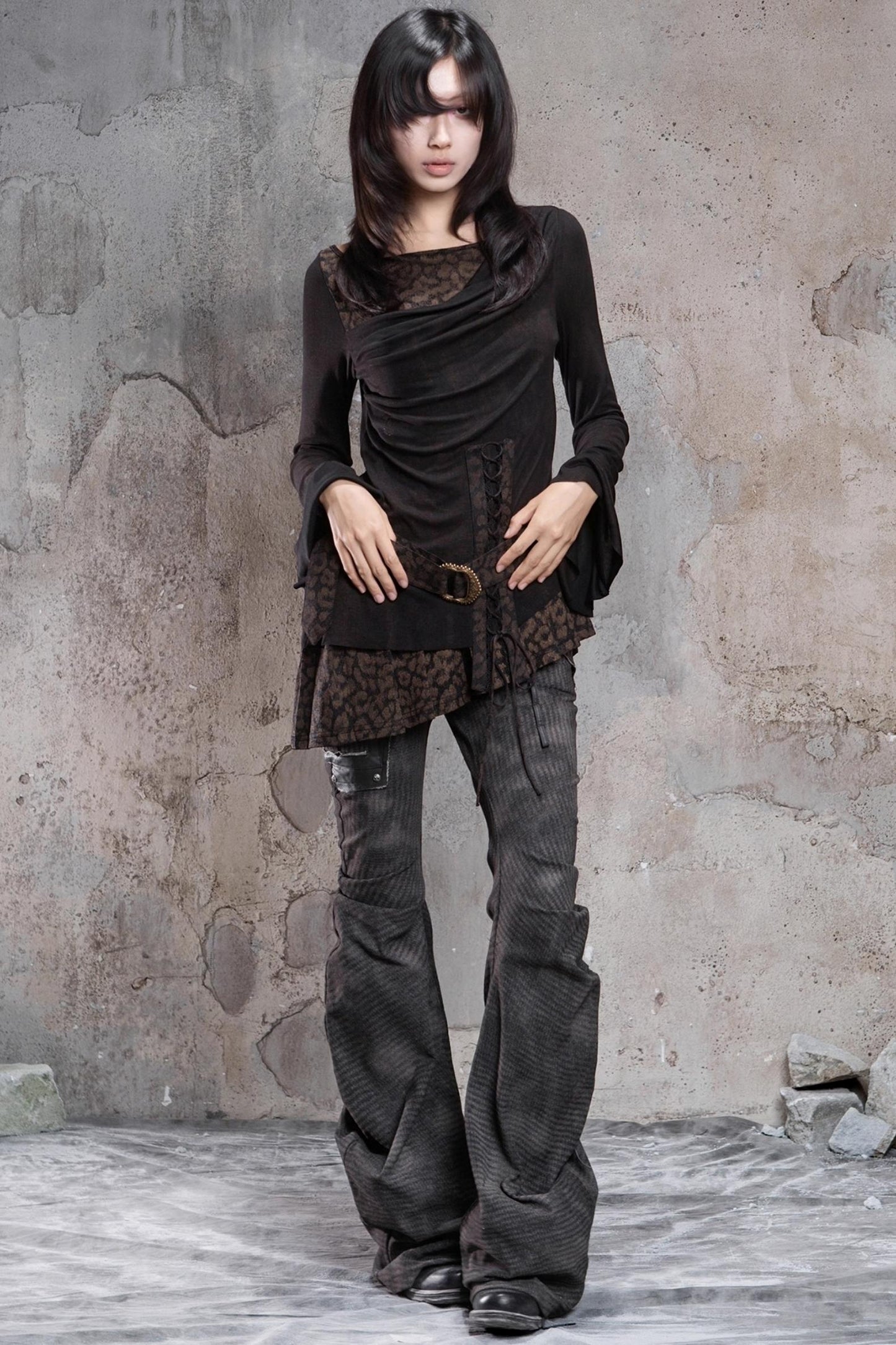 Knitted Contrast Patchwork Top