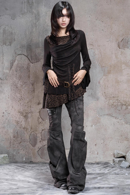 Knitted Contrast Patchwork Top