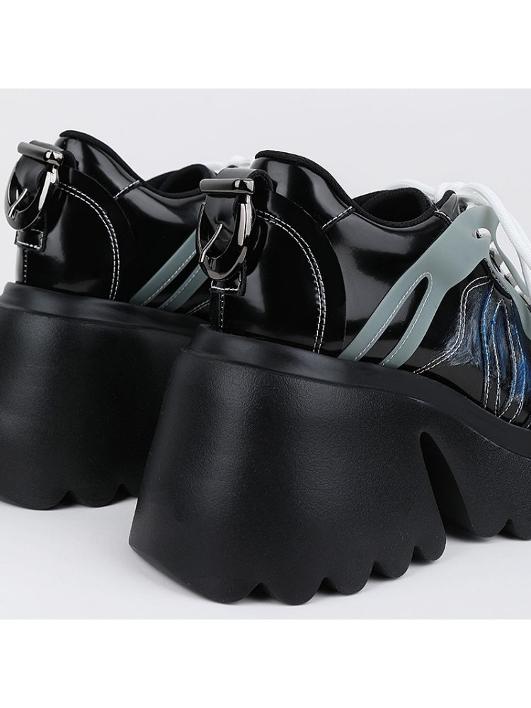 Niche Punk Style Lace Up Platform Shoes