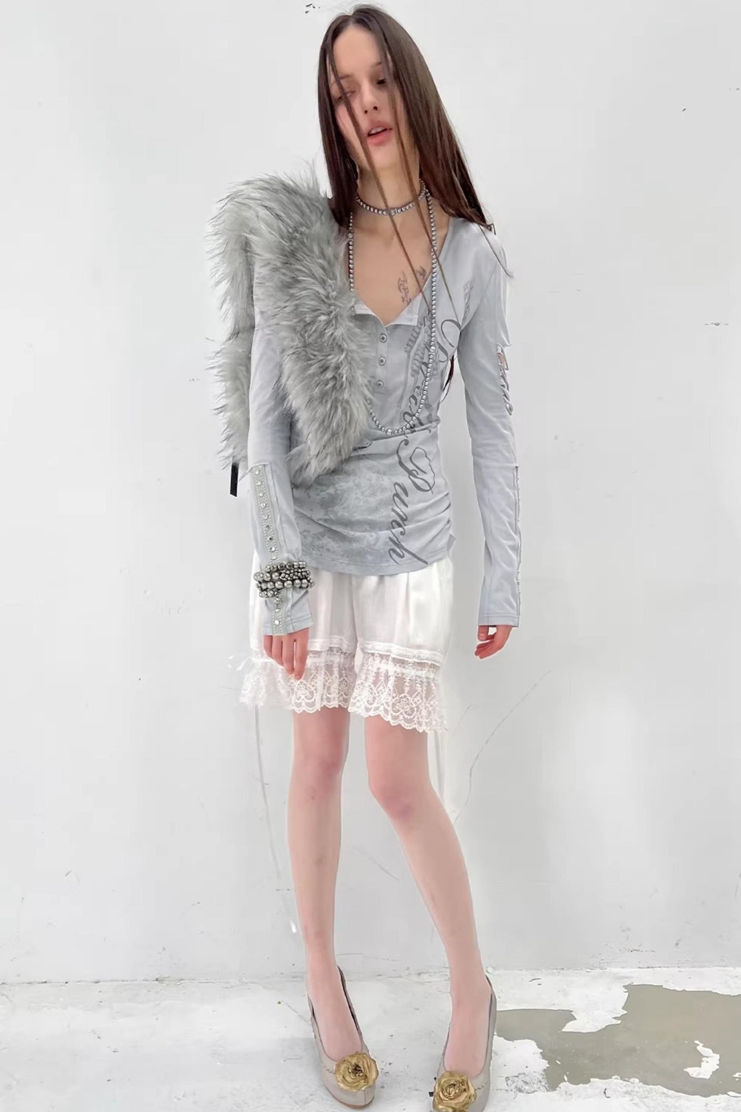 Ripped Punk Printed Sweater