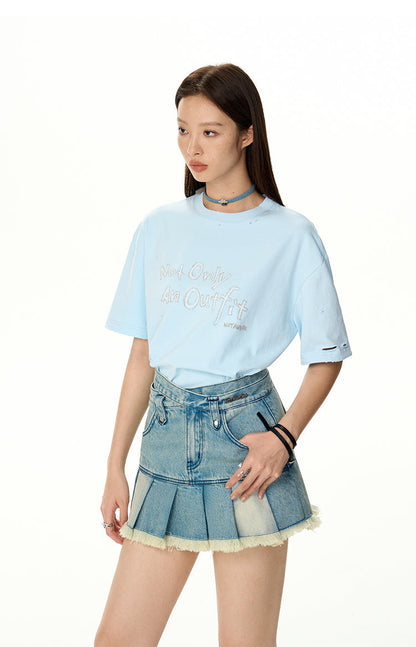 Embroidery Design Color Loose T-Shirt