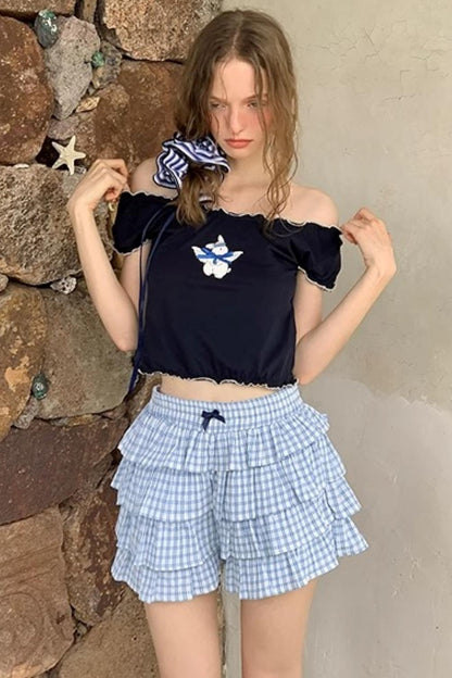 Blueberry Tiered Shorts