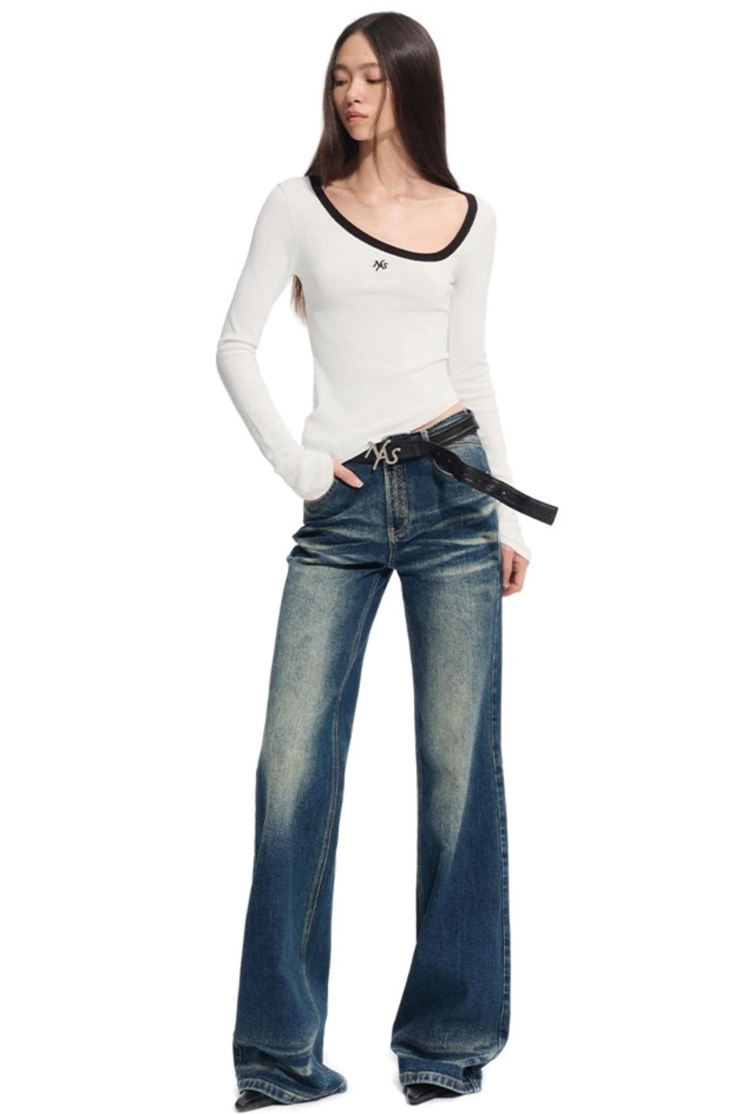 Right Knit Long-sleeved Top