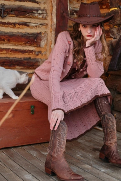 Juliet Retro Wool Knit Dress Set-Up