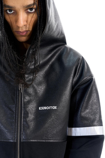 Reflective Silhouette Leather Coat
