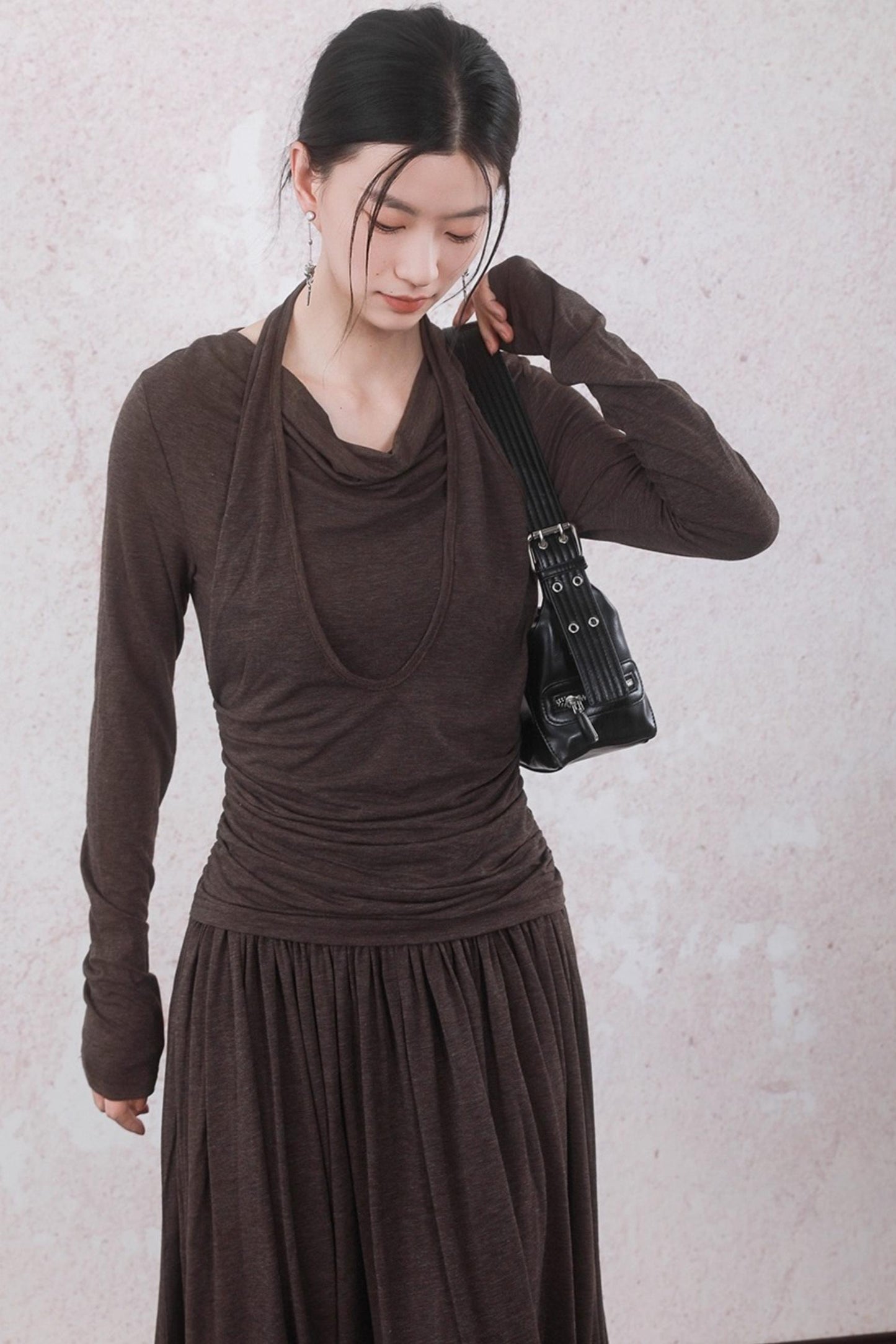 Latte Brown Wool Dress
