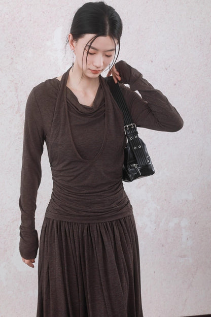 Latte Brown Wool Dress