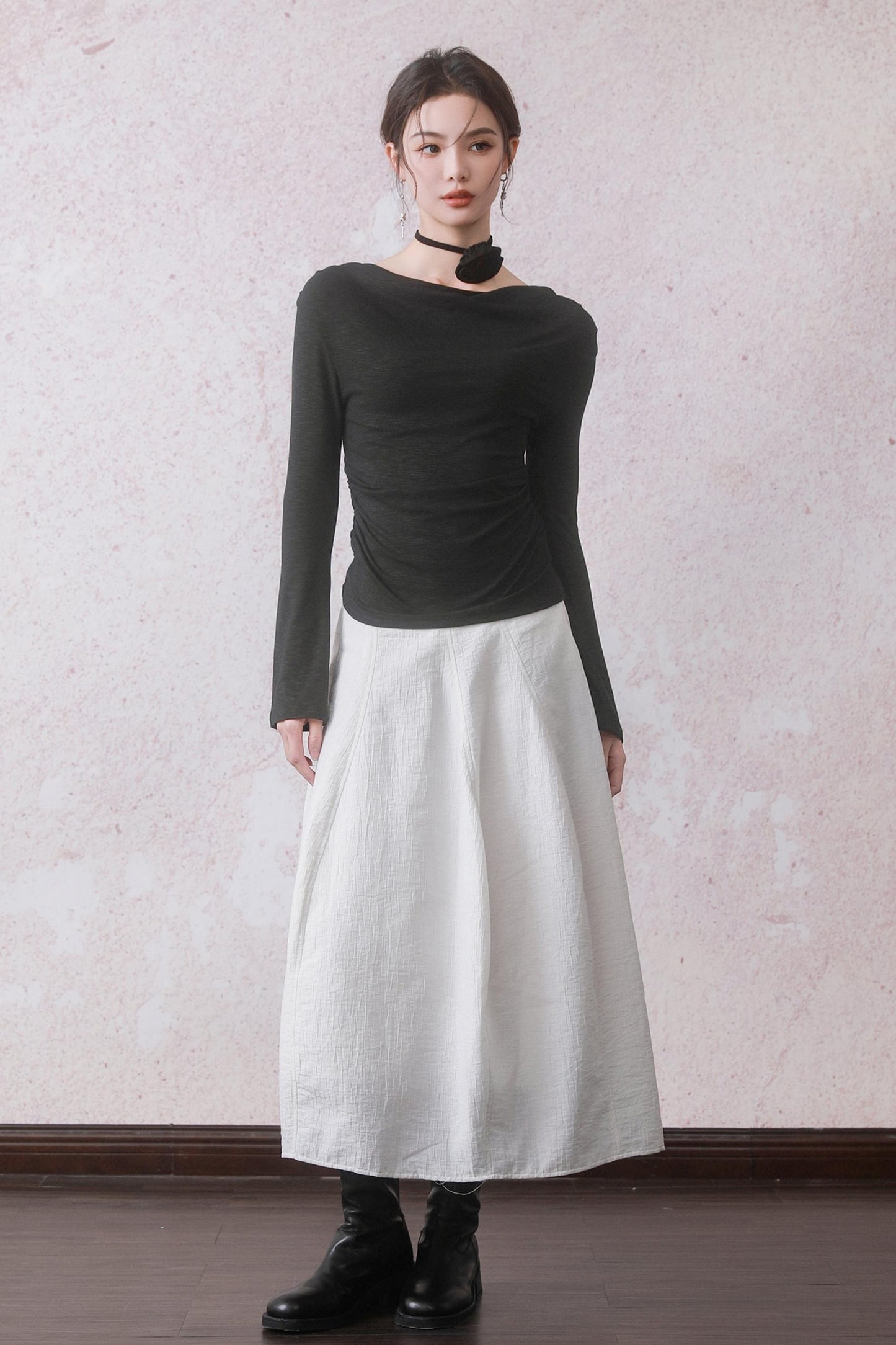 White Irregular Bulb Skirt