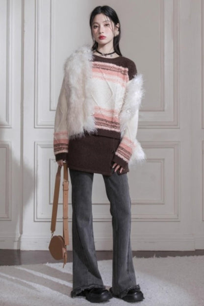 Simulated Texture Fur Vest