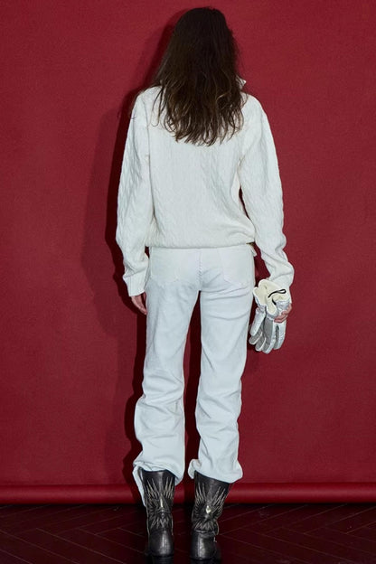 Three-Dimensional Cable Knit Sweater