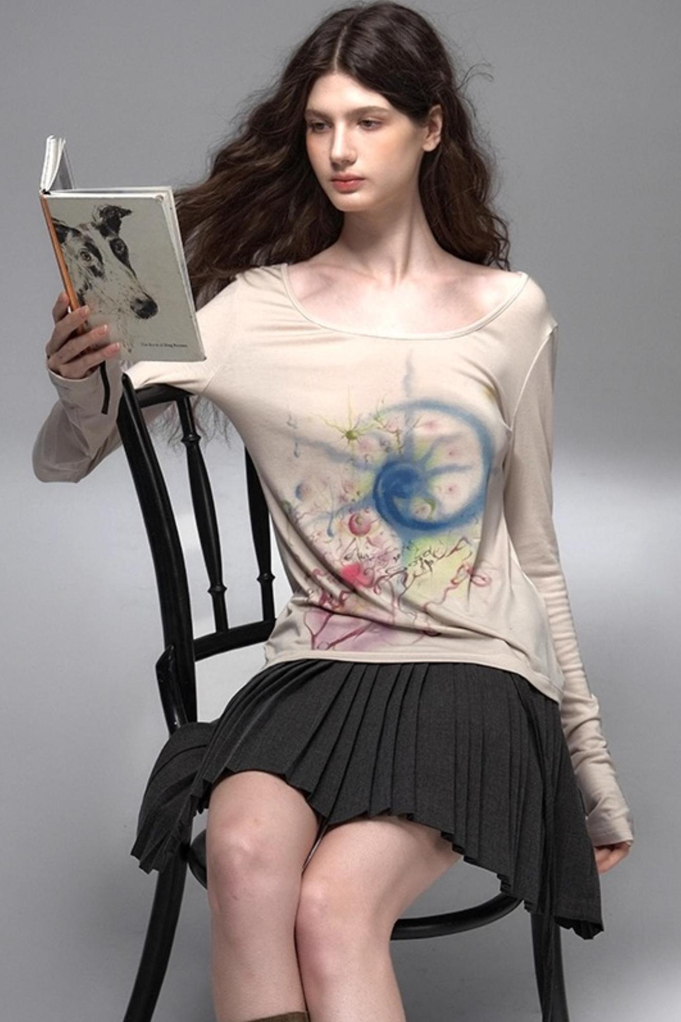 Sand Rose Large Neckline Sunscreen T-Shirt