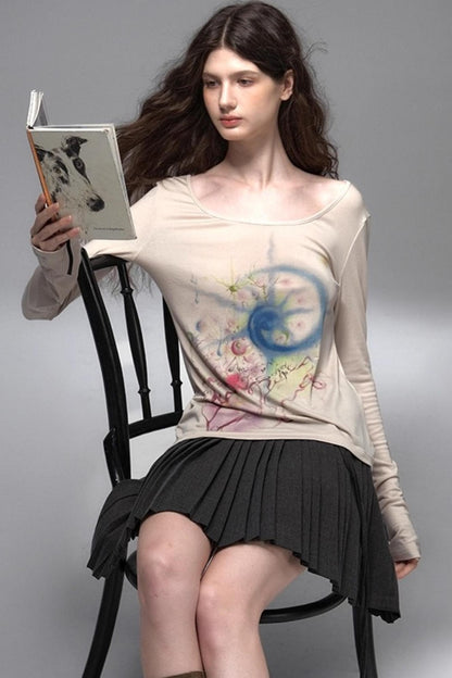 Sand Rose Large Neckline Sunscreen T-Shirt