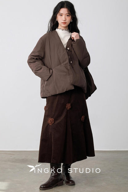 Fallen Leaves V-Neck Jacket