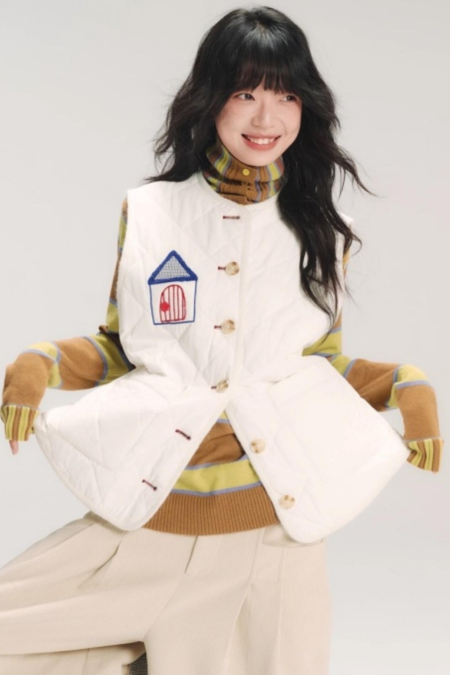 Colorful Patchwork Cotton Vest