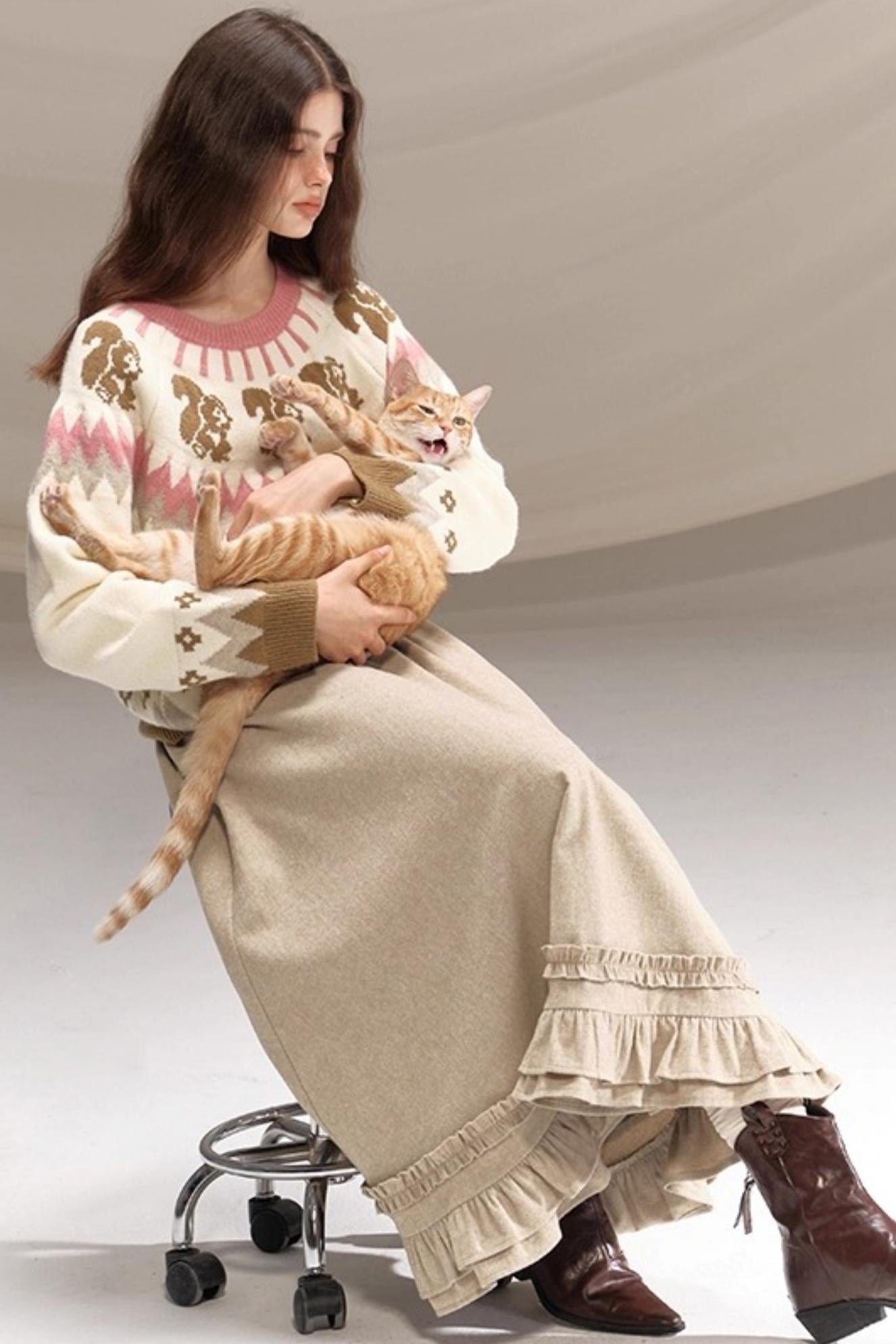 Peach Pinecone Wool Sweater