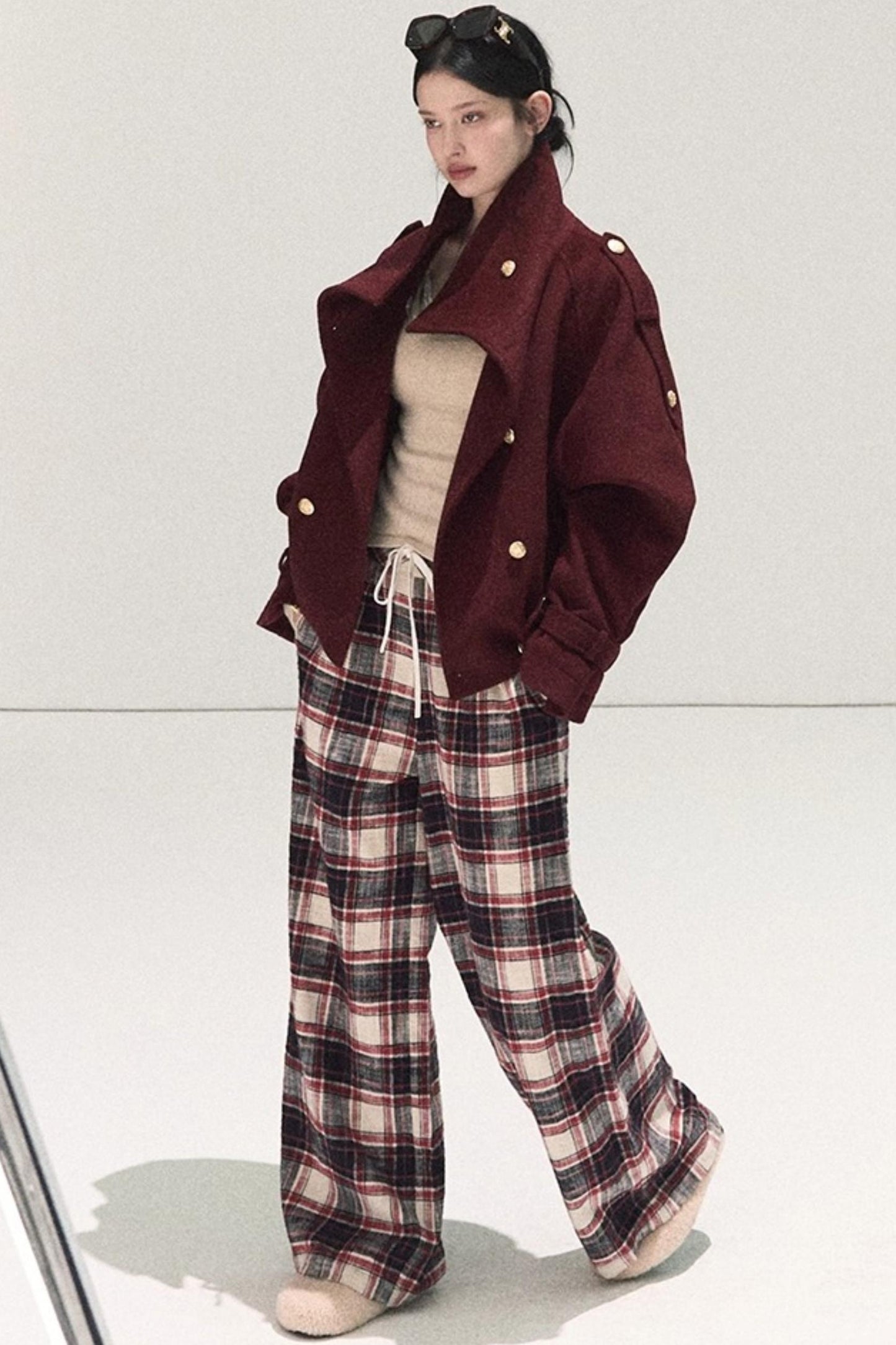Pure Cotton Plaid Winter Pants