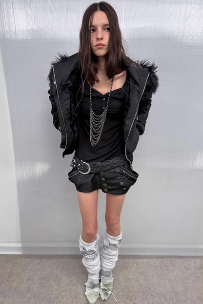 Autumn Short Waist Fur Jacket