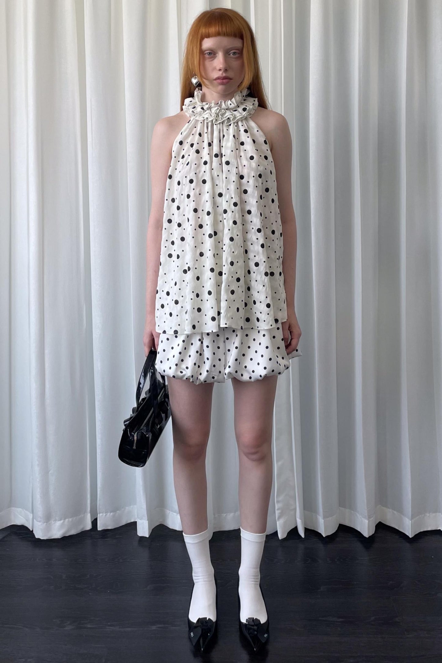 Polka Dot Lace Halter Top