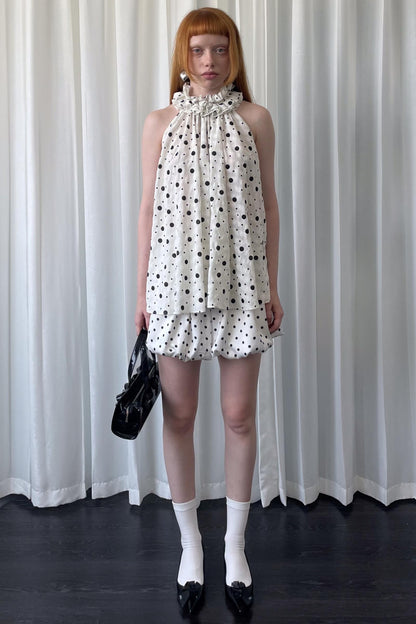 Polka Dot Lace Halter Top