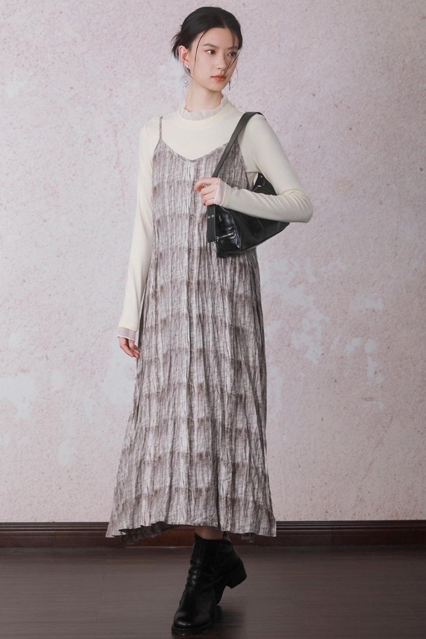 Velvet Tie-Dye Print A-Line Sundress