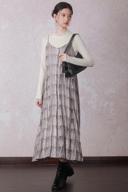 Velvet Tie-Dye Print A-Line Sundress