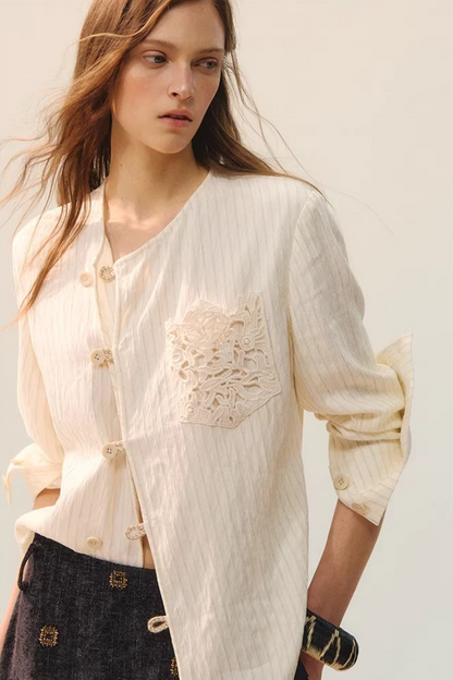 Moon Cage Linen Blouse
