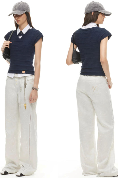 Tencel Linen Straight-Leg Pants