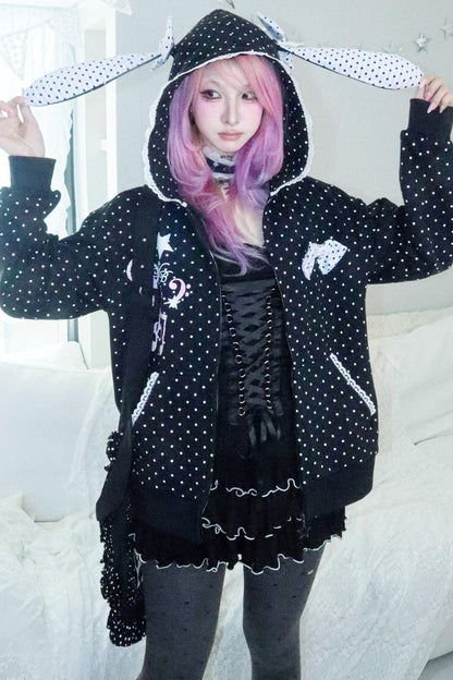 Velvet Polka Dot Sweatshirt