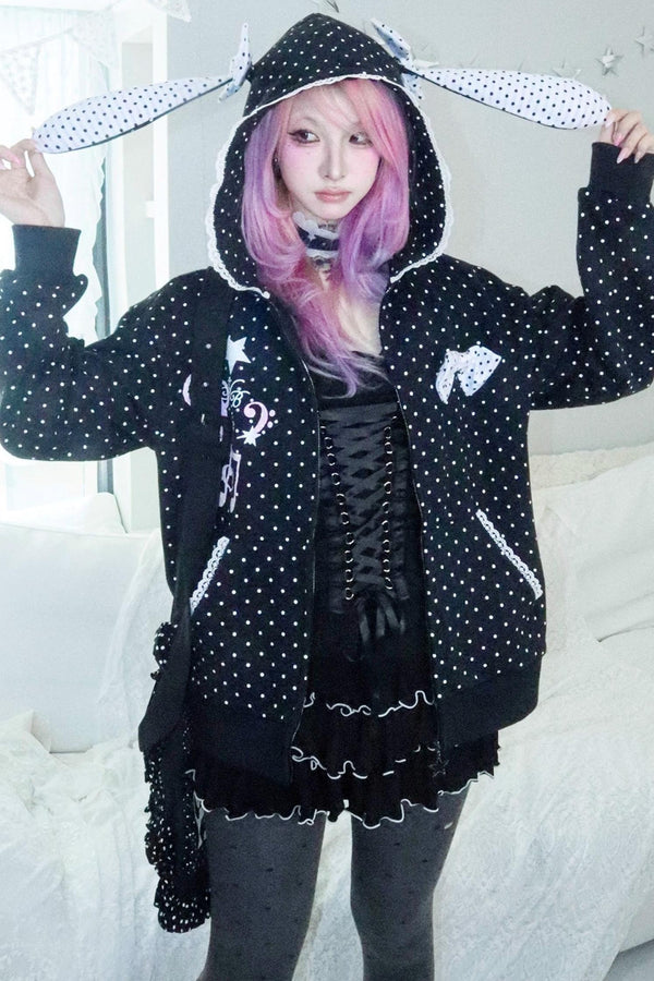 Velvet Polka Dot Sweatshirt